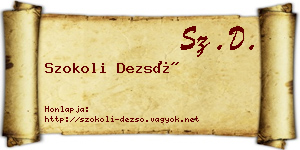 Szokoli Dezső névjegykártya