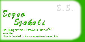 dezso szokoli business card